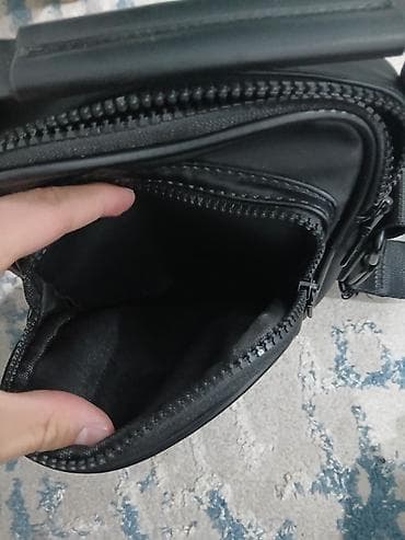 сумка рюкзак мужской: Барсетка, Материал: Экокожа, Застежка на молнии, Новый — 6