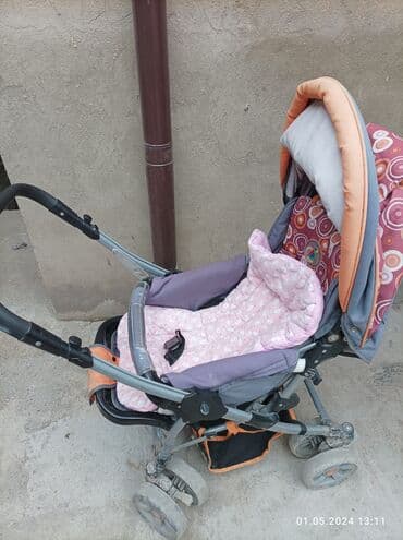 дождевик для коляски: Коляска, цвет - Серебристый, Б/у — 1