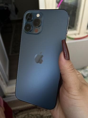 7 pro: IPhone 12 Pro Max, Б/у, 128 ГБ, Pacific Blue, Кабель — 1