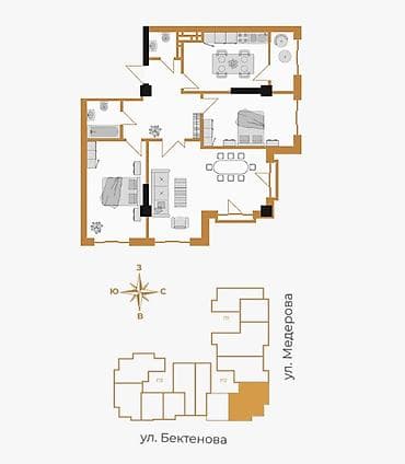 Продажа квартир: 3 комнаты, 102 м², Элитка, 12 этаж, Готовая ПСО (под самоотделку) — 3