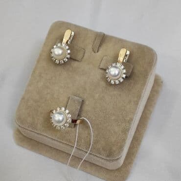 свадебные платья от производителя: Серебряный комплект Жемчуг Серебро напыление золото 925 пробы — 1