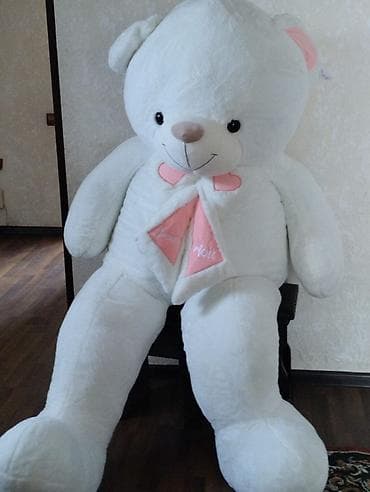 toy: Большой плюшевый медведь - Цвет: молочно-белый с розовыми акцентами — 2