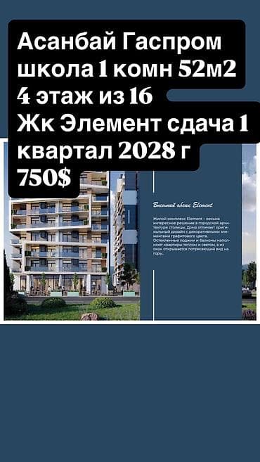 Продажа квартир: 1 комната, 52 м², Элитка, 4 этаж, Готовая ПСО (под самоотделку) — 1