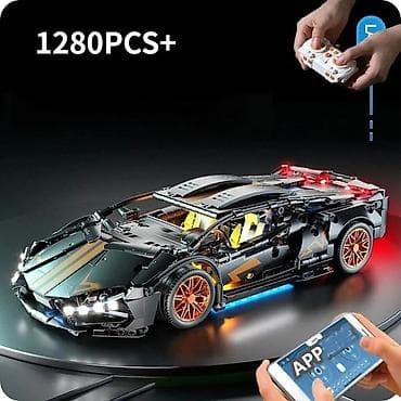детская тележка: Конструкторы Lamborghini в масштабе 1:14 1200 деталей 🔥 с Led — 5