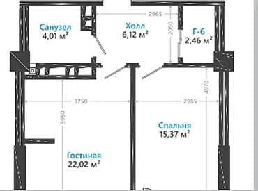 Үй куруучулардан жаңы конуштар: Элитка, Студия, 53 м² — 3