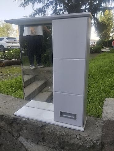 цена раковина с тумбой в ванную: Шкаф для ванной, С зеркалом, Другой материал — 4