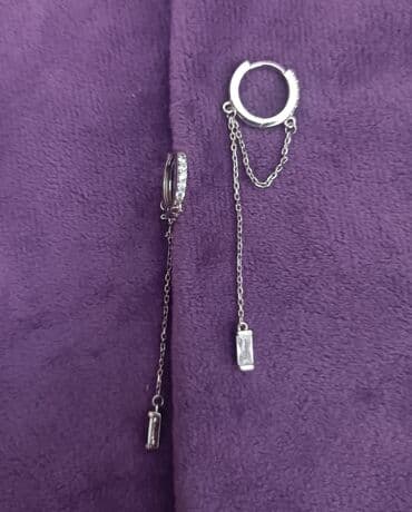 Серебряные серьги, Проба 925, Циркон, Женские, Новый