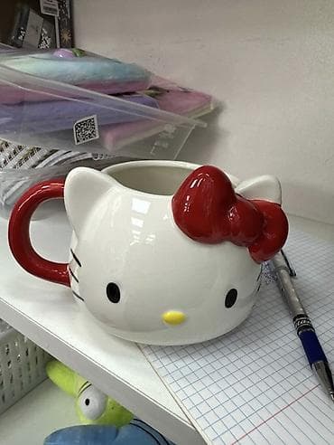 bubble tea: Кружка Hello Kitty с объёмным бантом - Материал: керамика (гладкая — 2