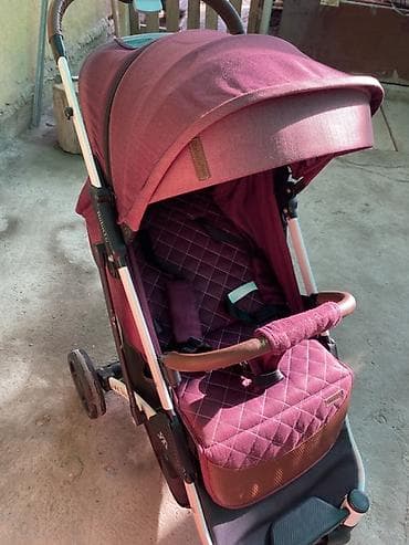 детская коляска viki: Коляска, цвет - Фиолетовый, Б/у — 3