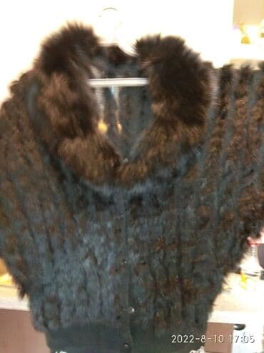 Распродажа манто натуральный мех Кролик на трикотаже.Воротник Писец