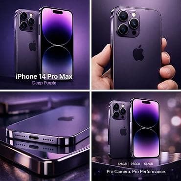 13 pro max 128: IPhone 14 Pro Max, Б/у, 1 ТБ, Deep Purple, Защитное стекло, Чехол, Коробка, 80 % — 1