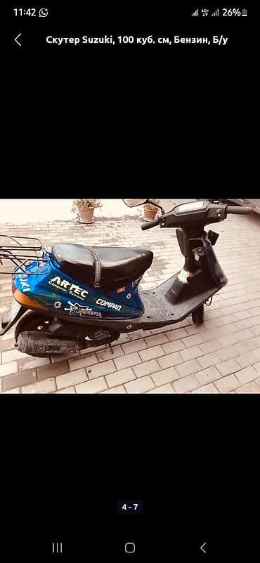 сузуки мопед: Тип скутера Suzuki, 100 куб. см, Бензин, Б/у — 1