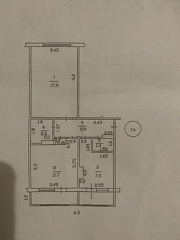 2 комнаты, 64 м², Центральная мечеть 9 этаж, Евроремонт — 7