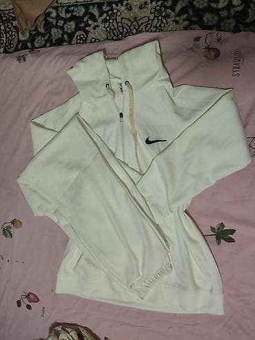 Худи-олимпийка на молнии, белого цвета - Модель: худи с капюшоном и