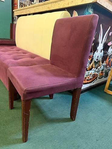 sofa bed: Комплект мягкой мебели, Б/у, Самовывоз, цвет - Фиолетовый — 3