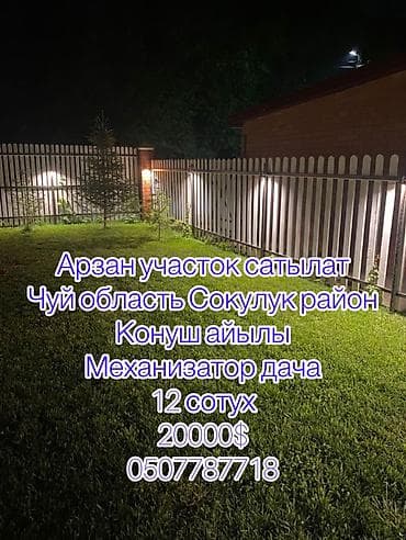 земельный участок сокулук: 5 соток, Для строительства — 1