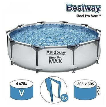 Спорт и отдых: 305/76 см Каркасный бассейн Bestway 5 отличается высокой прочностью и — 6