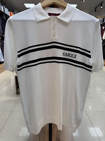 Шорты: Мужская футболка, L, Gucci, Новый, цвет - Белый, Бесплатная доставка — 1