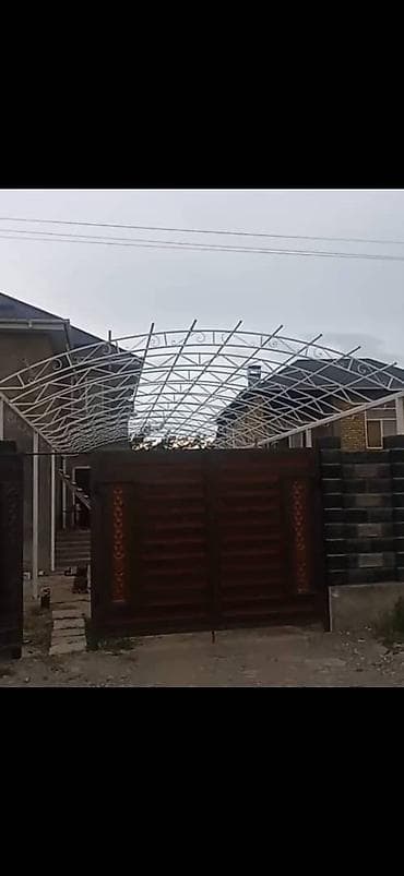 каркас навес: Навес, Арочный, Металл, Поликарбонат, Установка — 2