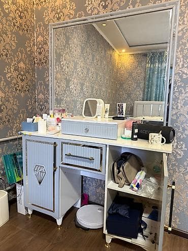 Туалетный столик, Б/у, Со шкафом, цвет - Серый