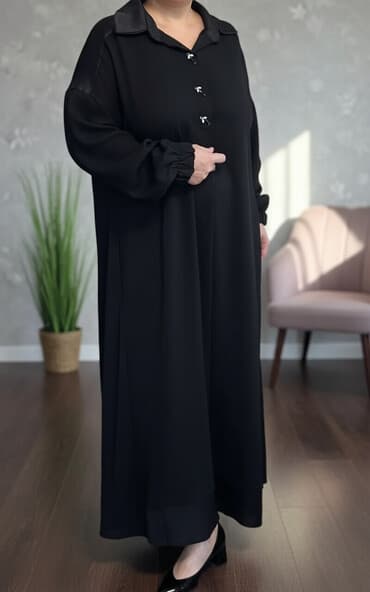 Вечернее платье, Классическое, Длинная модель, С рукавами, 5XL