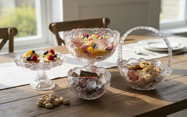 декоративные плиты: Набор декоративной посуды из прессованного стекла с рельефным — 1