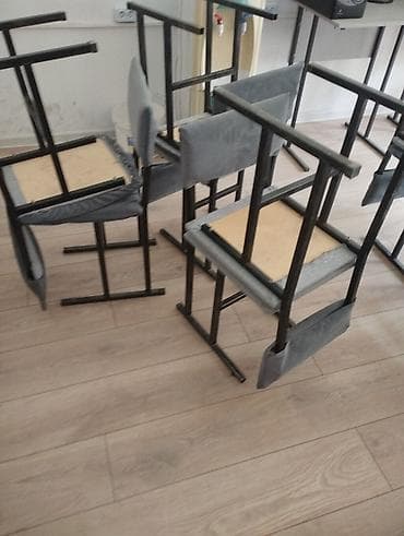 stol: Комплект парты и стула, Б/у, цвет - Серый — 7