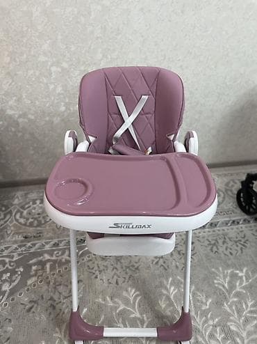 кухонный стоо: Детский стульчик для кормления Skillmax, розовый - Комфортное мягкое — 4