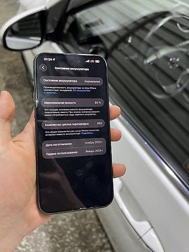 ipone 16: IPhone 15 Pro Max, Б/у, 256 ГБ, Black Titanium, Защитное стекло, Чехол, 84 % — 5