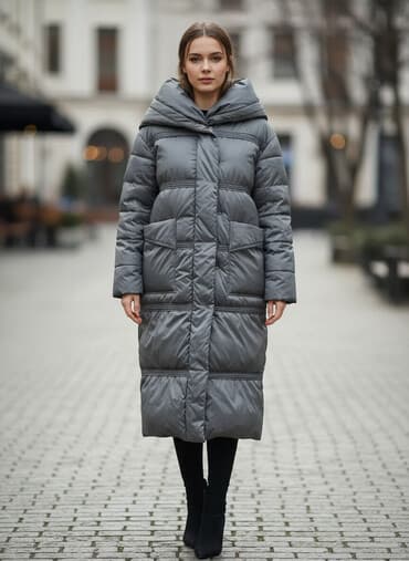 tech fleese: Пуховик, Длинная модель, С капюшоном, 2XL — 1