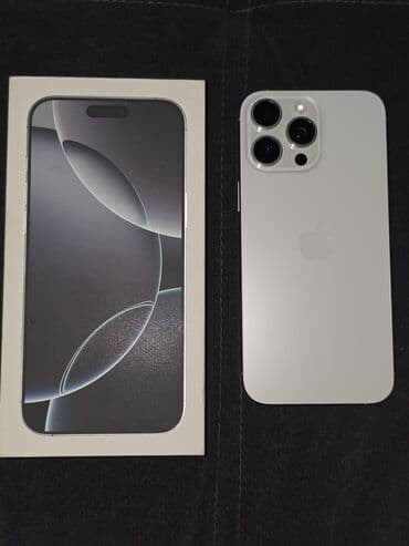 скупка техники apple: IPhone 16 Pro Max, Б/у, 256 ГБ, White Titanium, Коробка, 97 % — 3