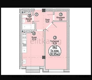 Квартиры: 1 комната, 40 м², Аламедин-1 мкр Элитка, 4 этаж, Евроремонт — 8