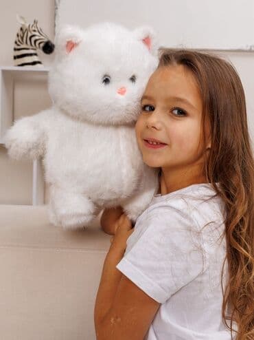 чебурашка из плюшевой пряжи: Мягкая игрушка котик 🐈‍⬛ 35см — 2