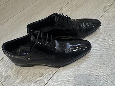 туфи: Мужские классические туфли-дерби - Цвет: черный, глянцевая лаковая — 5