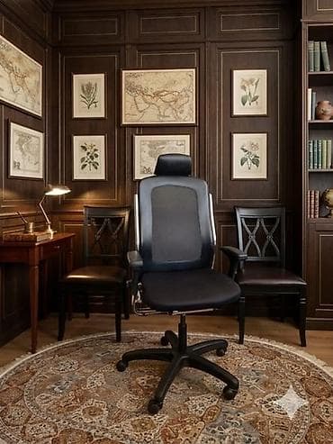 игровое коесло: Офисное кресло, С колесиками, цвет - Черный — 1