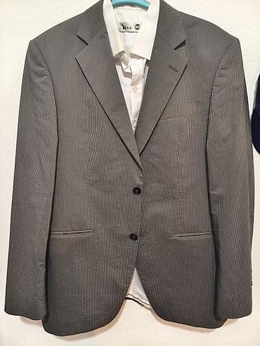женские пиджаки: Мужской пиджак в тонкую вертикальную полоску. костюм 48 р 50 почти — 1