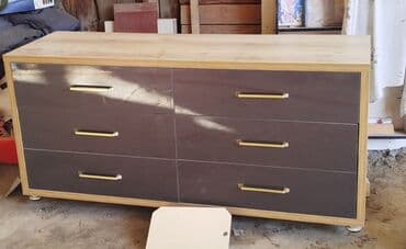 купить тумбу под телевизор: Комод для одежды, Б/у, Без зеркала, ЛДСП, цвет - Черный — 2