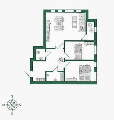 Продажа квартир: 3 комнаты, 91 м², Элитка, 15 этаж, Готовая ПСО (под самоотделку) — 4