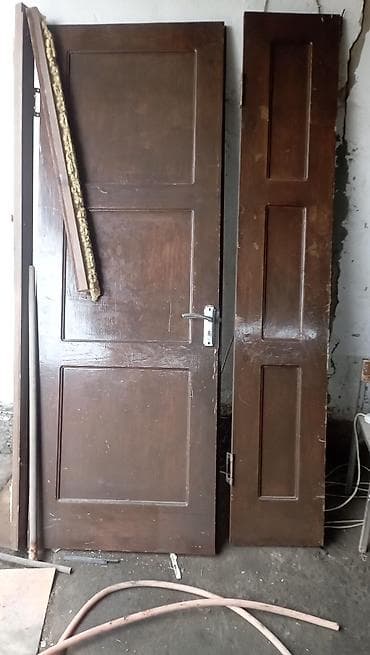 скрытие замков: Дверные полотна из массива (коричневые), комплект. - Материал: дерево — 2