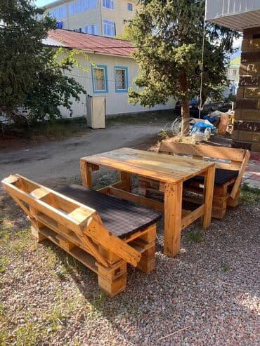 мебель из паллет: Комплект садовой мебели — 8