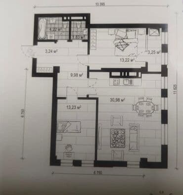 stroka.kg продажа квартир: 3 комнаты, 80 м², Элитка, 9 этаж, ПСО (под самоотделку) — 8