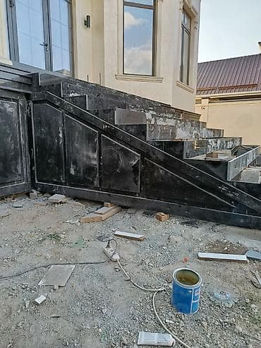 мрамор: Облицовка фасада и крыльца натуральным камнем (гранит) Описание: - — 2