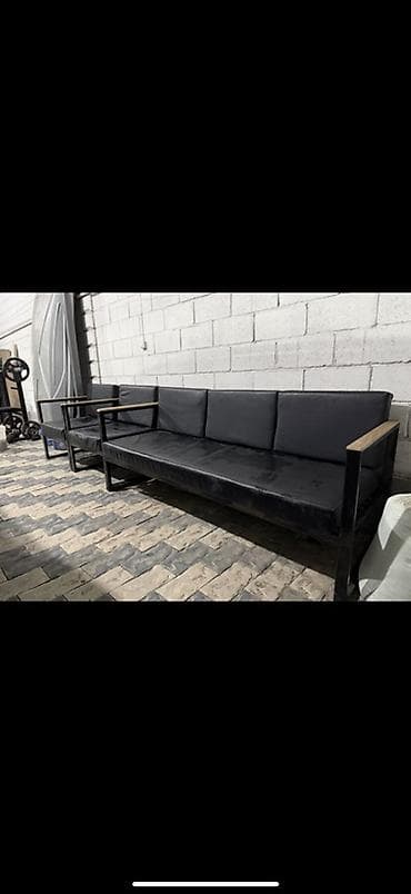 сиденья ikea: Комплект мягкой мебели, цвет - Черный — 3
