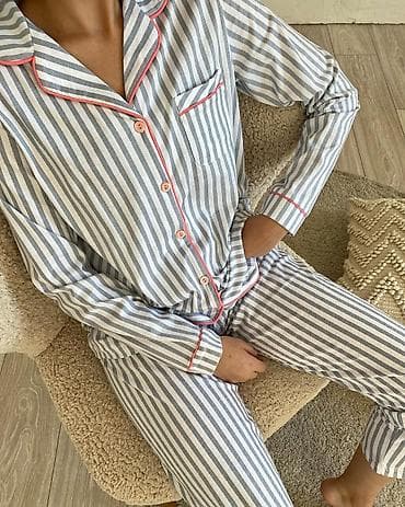 s: Пижама, Сатин, Турция, В полоску, XS, S, M — 4