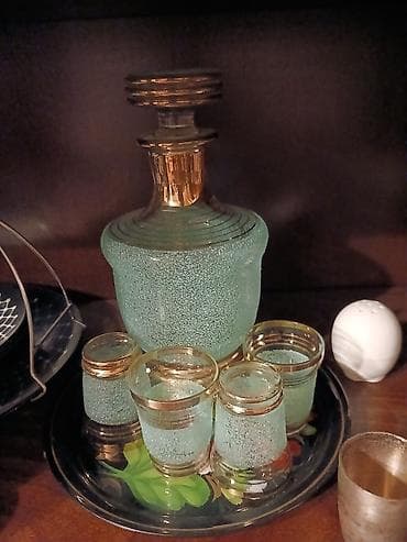 посуды стеклянные: Набор винных бокалов на ножке.Богемия.Чехословакия Графин и — 3