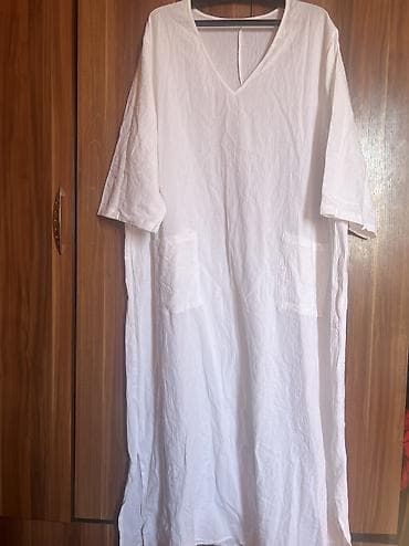 Повседневное платье, Китай, Лето, Длинная модель, Хлопок, Оверсайз, 5XL