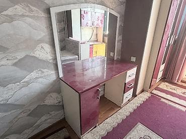 зеркала трюмо: Туалетный столик, Б/у, С зеркалом, цвет - Розовый — 1