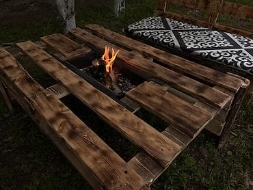 Барбекю: Комплект садовой мебели, Диван, Дерево — 1