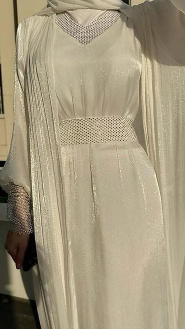 абайи: Элегантная,нежная абая двойка из премиальной дубайской ткани органза в — 2