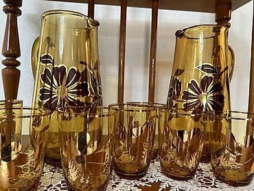 Посуда: Чешские золотисые 😍 кувшины со стаканами — 4